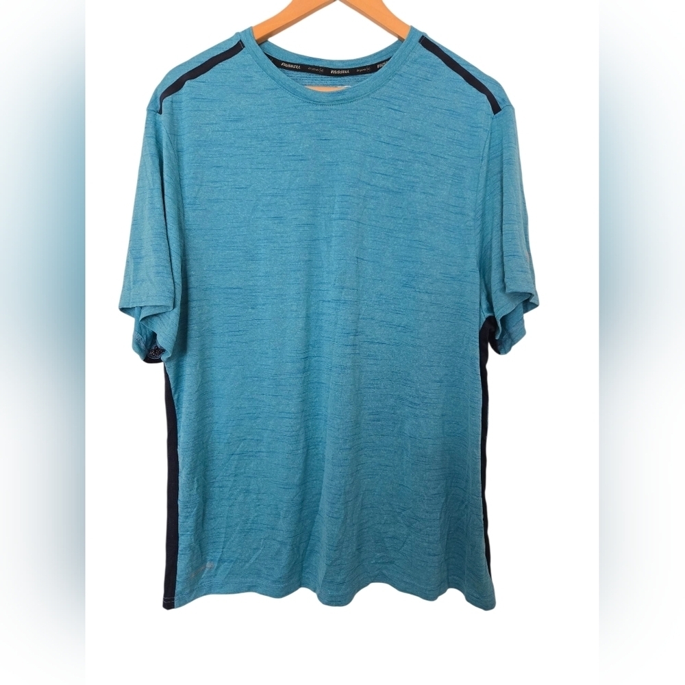 Russell Athletic Teal and Navy Men's Short Sleeve Tee XL